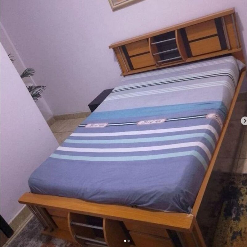 4 by 6 bed frame and mattress with side drawer (Lekki)