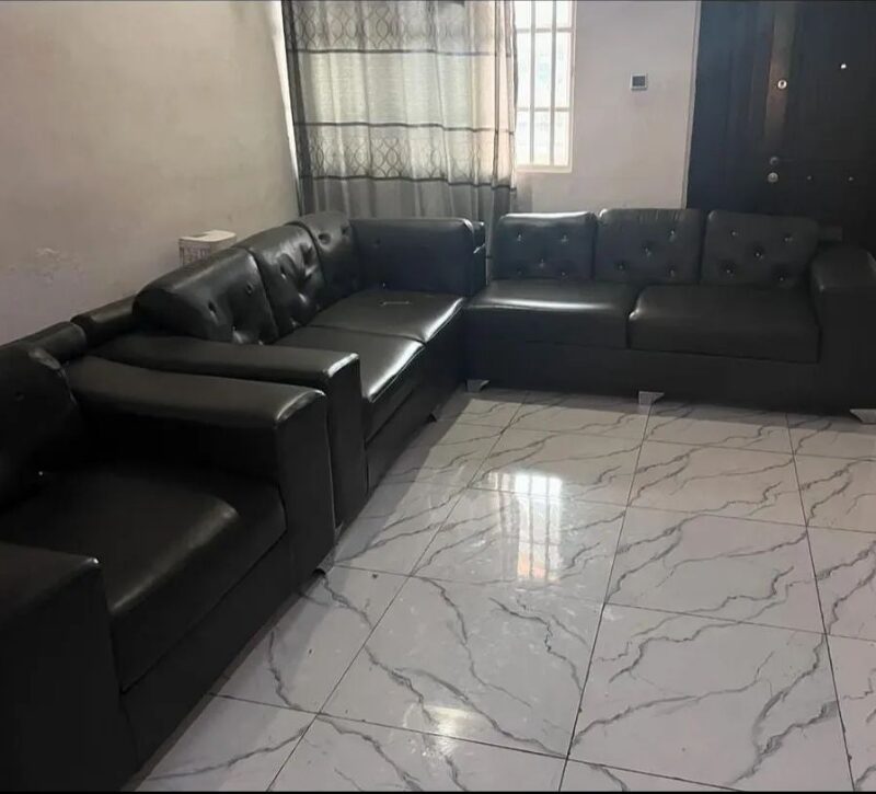 7 seater L shaped chair with single water (3,3,1) (Ajah)