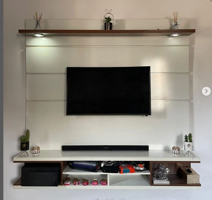 WALL CLADDING TV CONSOLE WITH LIGHT (Chevron Lekki)